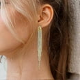 thumbnail image 2 of Women's Gold Hypoallergenic Earrings Stainless Steel Rod Women's Fancy Long Dangling Earrings, 2 of 4