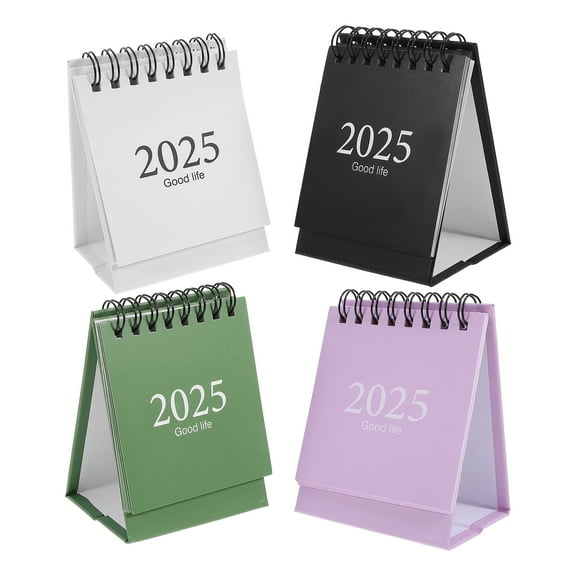 4 Pcs Mini Desktop Calendar Home Decor Mini Desk Stand Calendar Decorative Desk Calendar Stand up Table Calendars Office
