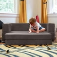 thumbnail image 4 of Jaxx Zipline Kids Sofa & Large Ottoman, 3 in 1 Fold Out Sofa, Big Kids Edition, Charcoal, 4 of 10