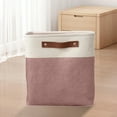 thumbnail image 5 of Large Fabric Storage Basket with Handles, 11"x11" Canvas Organizer Bin for Clothes or Laundry, Foldable Storage Box for Bedroom,Home Storage Organizer, Fabric Storage Basket,Brown,1PC, 5 of 9
