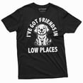 thumbnail image 3 of I got friends in low places pet lover dog T-shirt dog puppy person dogfather dogmother animal tee (Medium Navy Blue), 3 of 7