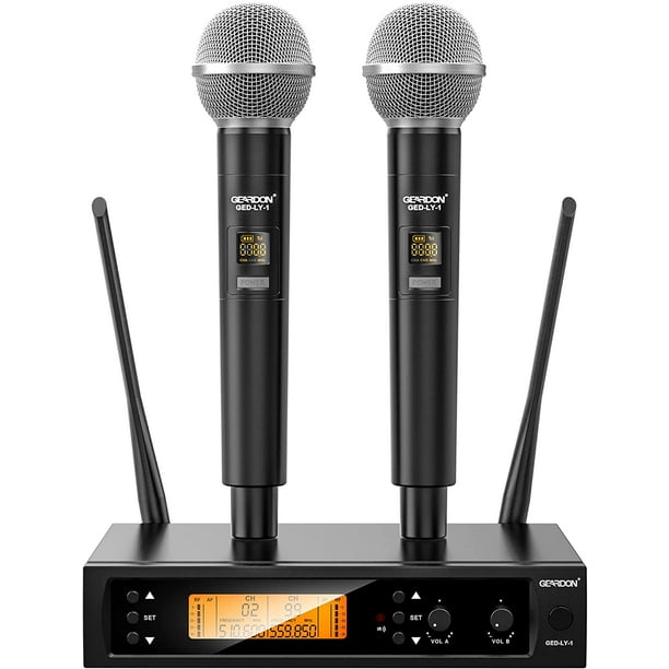 Wireless Microphone System for Karaoke Singing, Hand-held Cordless Dynamic  Mic with Professional Receiver for Audio Mixer/DJ Equipment/Party  Speaker/Pa System/Amplifier, Music Gift for Adults Kids 