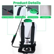 REALWORK 4-Gallon Backpack Sprayer with Padded Shoulder Strap for Pests & Weeds, Watering Garden, and Spraying Plants, in Translucent White
