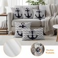 thumbnail image 6 of Grey Zigzag Outdoor Waterproof Pillow Covers, Coastal Nautical Anchor Stripes Decorative Square Throw Pillowcase Sofa Cushion Sham for Patio/Couch/Chair, 20"x20" 2 Pack, 6 of 8