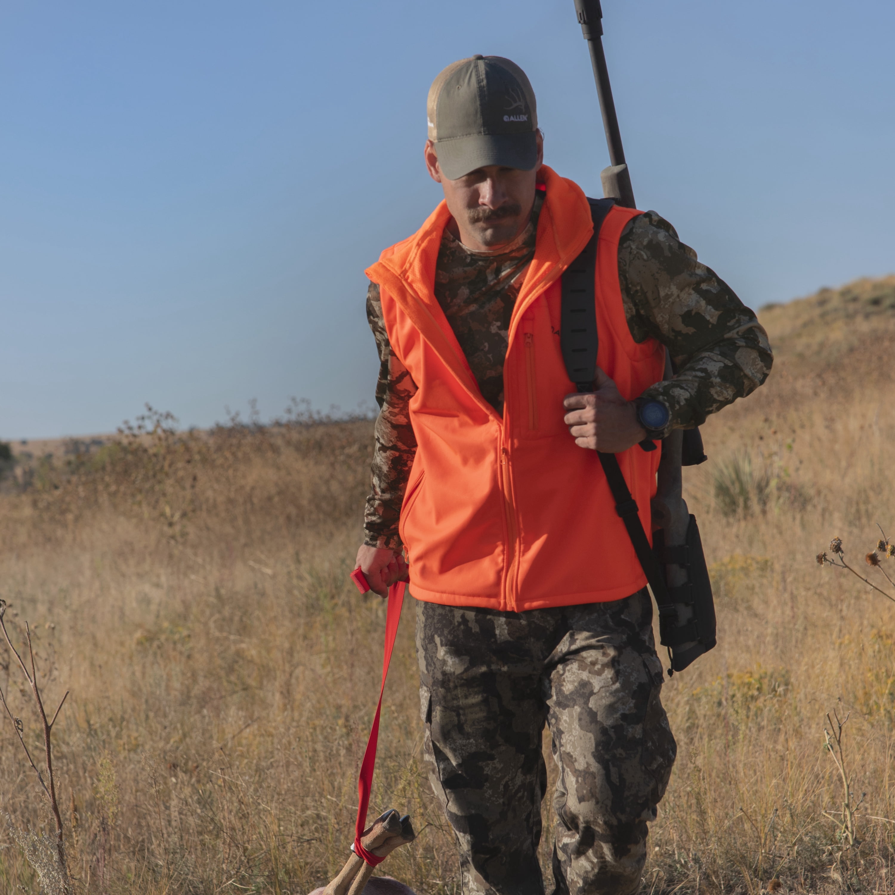 Allen Company Pack-Away Deer Drag Kit - 2 Padded Straps with Carrying Case - Orange