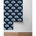 thumbnail image 4 of NextWall  Tropical Fan Palm Peel and Stick Wallpaper 20.5 in. W x 18 ft. L - Navy Blue, 4 of 10