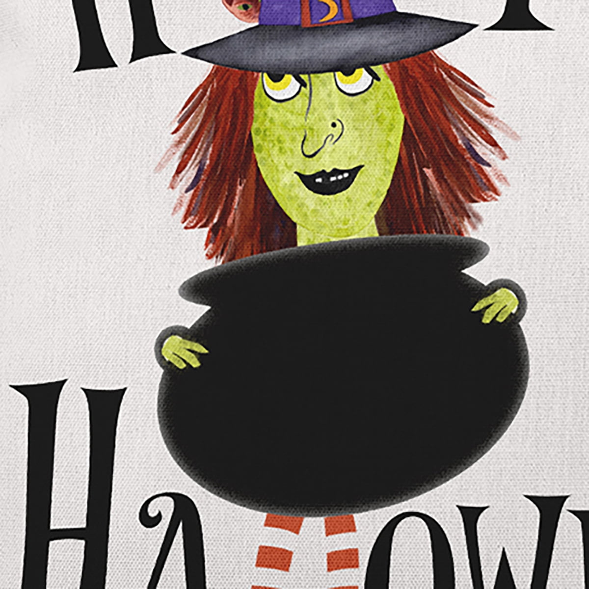 16" x 16" Simply Daisy Happy Halloween Witch Polyester Indoor/Outdoor Pillow, White Qty 1