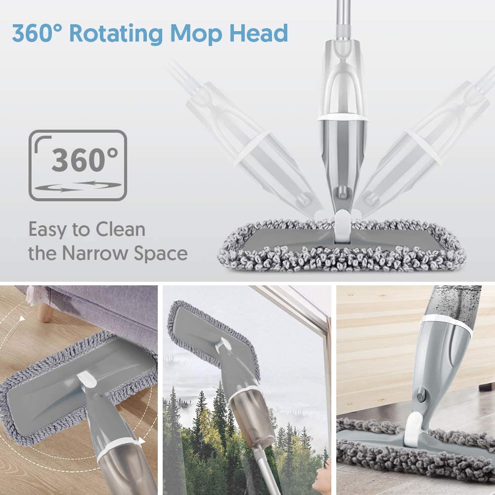 SUPTREE Floor Spray Mop with 3 Washable Microfiber Pads photo 2