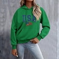 thumbnail image 5 of Fall Hoodies Women Usa Hoodies Oversized Long Sleev Drawstring Sweatshirt With Pockets Womens Fall Sweatshirts Green XXL, 5 of 6