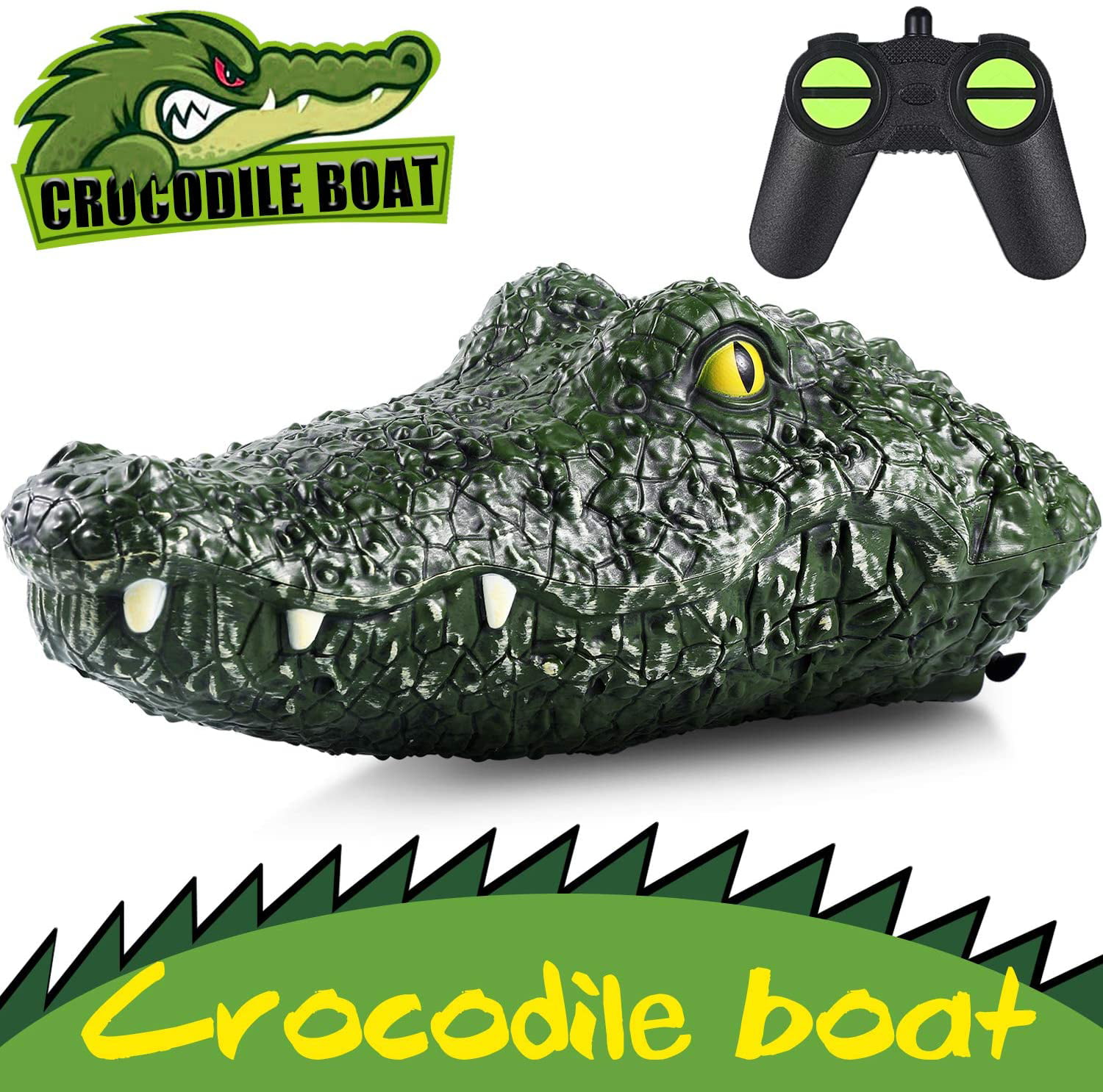 Remote Control 2.4G Simulation Crocodiles Head prank Electric RC Boat 