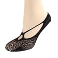 thumbnail image 4 of GJSYRH Women No Show Socks Cross-strap Fishnet Short Socks Fashion Black Mesh Short Sock Invisible Boat Socks Black1 One Size, 4 of 4