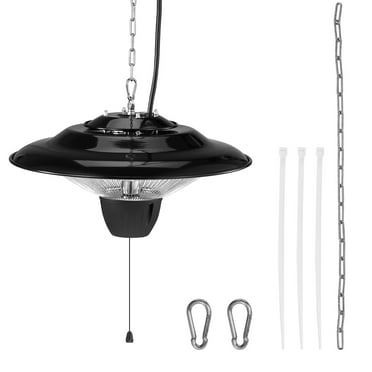 SKYSHALO Ceiling Mounted Patio Warmer, 1500W Electric Infrared Heater for Outdoors/Indoors, IP34 Rated with 23.6 inch Pull Cord & 20 inch Chain, Suitable for Deck, Patio, Dining Area, Workshop