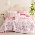 thumbnail image 4 of JOLUSERE Pink Bowknot Girls Queen Comforter Set, 3 Pieces Pink Bows Princess Style Bedding Sets for Girls for All Season, 4 of 9