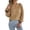 01 Khaki, variant on Fewfanhot Women's Sweaters Casual V Neck Long Sleeve Trendy Striped Pullover Cable Knit Sweaters