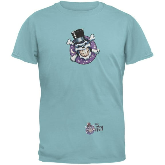 Skull & Crossbones Top Hat Logo Teal Adult T-Shirt - Medium
