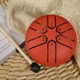 thumbnail image 4 of 3 Inches 6 Notes Rain Drum for Outside Steel Tongue Drum for Yoga (Red), 4 of 7