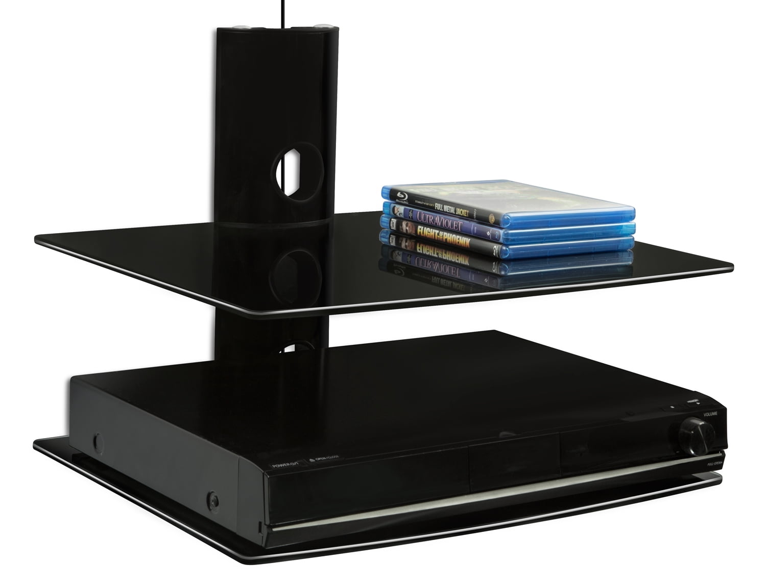 MountIt! Dual Floating Wall Mounted Shelf Bracket Stand for Receiver