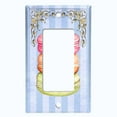 thumbnail image 5 of Metal Light Switch Plate Cover Colorful Macaroon Stack Striped Wallpaper Blue CAK052, 5 of 13