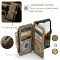 thumbnail image 4 of Dteck Case for iPhone 14 Pro Wallet Case for Women Men, Fashion Durable PU Leather Magnetic Flip Lanyard Strap Wristlet Zipper Card Holder Wallet Phone Case for iPhone 14 Pro 6.1-inch,Brown, 4 of 11