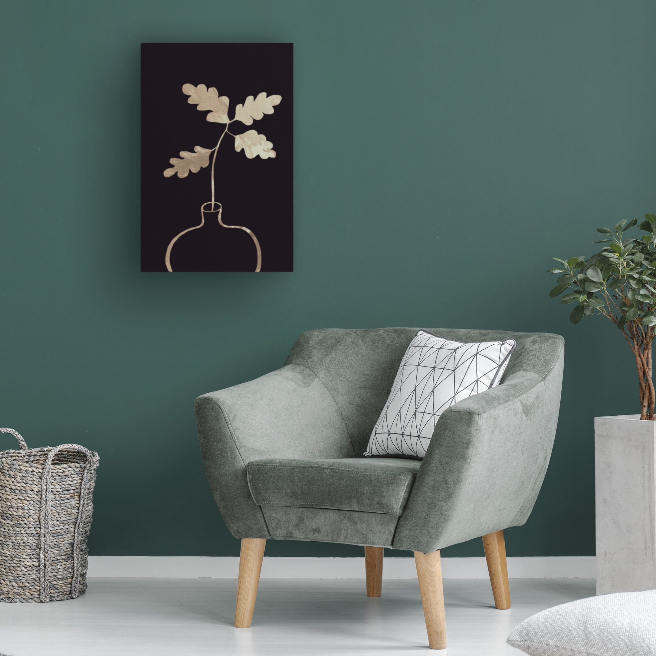 Trademark Fine Art Pictufy Studio II Leaves in vase gold Canvas Wall Art
