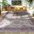 thumbnail image 7 of Wellber Vintage Rugs Fluffy Floral Area Rug Soft Carpet for Living Room Bedroom Home Decor,4'x6',Purple, 7 of 7