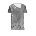 thumbnail image 4 of Birdeem Women Printed Spring/Summer Short Sleeved Shirt Printed Button Casual T-Shirt Top, 4 of 12