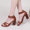 thumbnail image 2 of NOKIO Ladies Fashion Shoes Heel Sandals Summer Boho Style Heel Sandals Women's Chunky Low Heels Open Toe Block Heeled Dress Ankle Strap Pump Wedding Sandals, 2 of 9