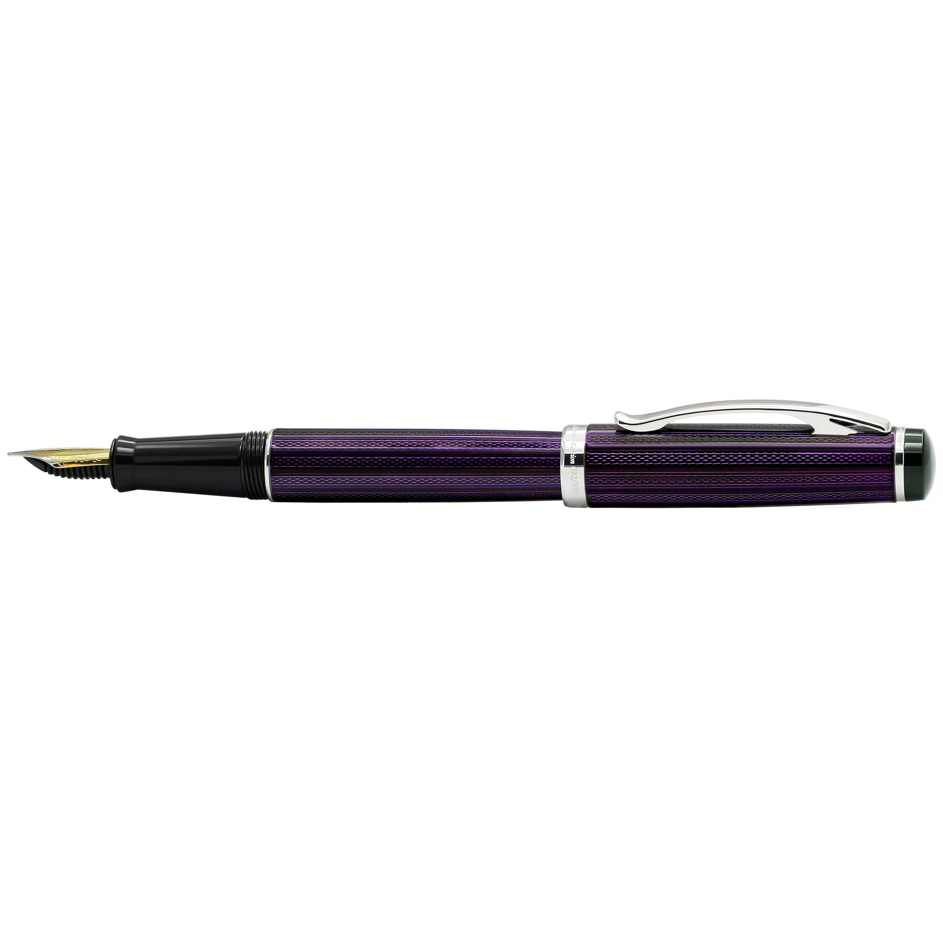 Xezo Xezo Incognito™ Diamond-Cut Lacquered Brass Fountain Pen (Fine Nib) - Purple