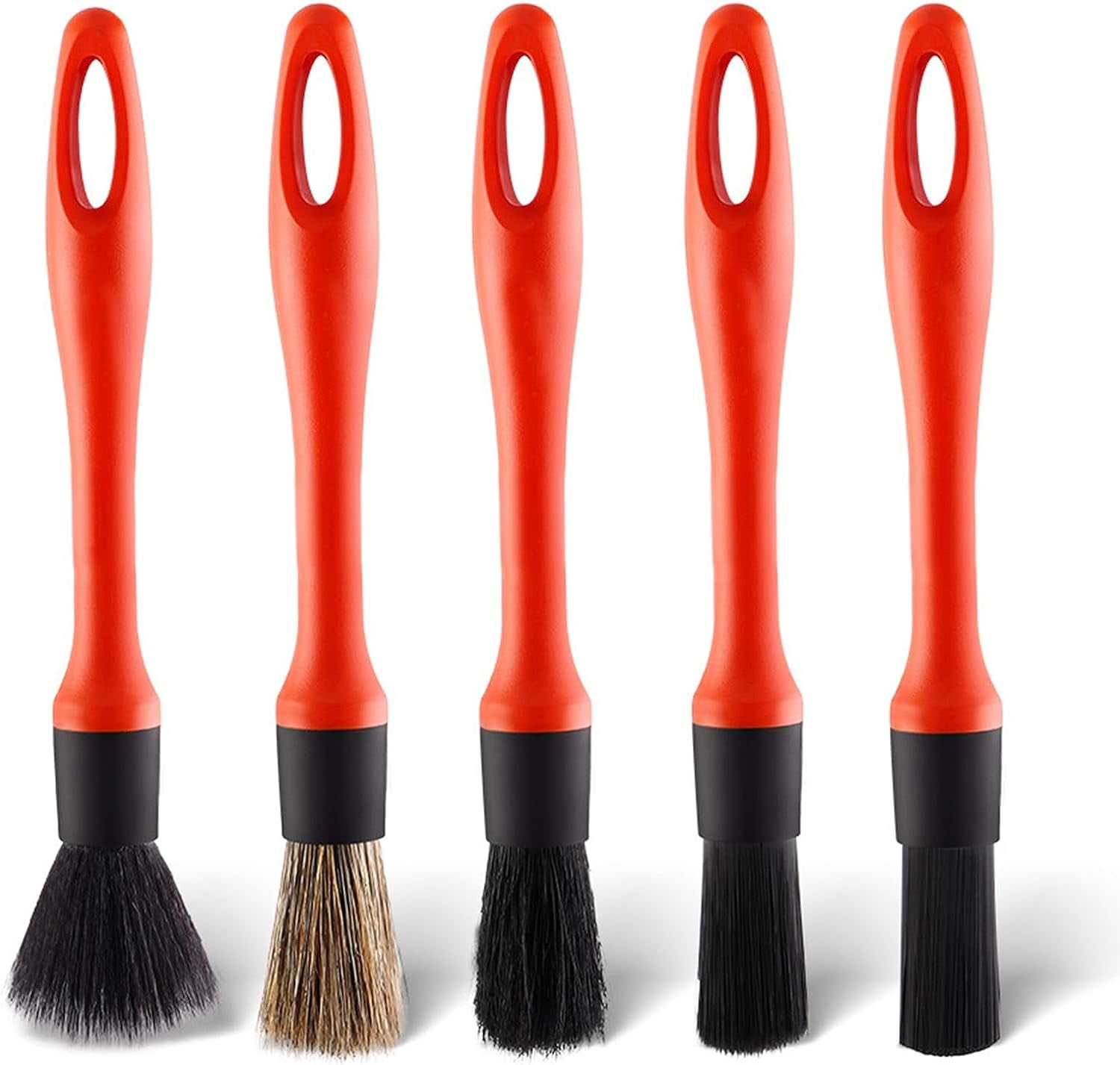 5 Different Sizes Detailing Brush Set, Vehicles Wheels Engine Interior