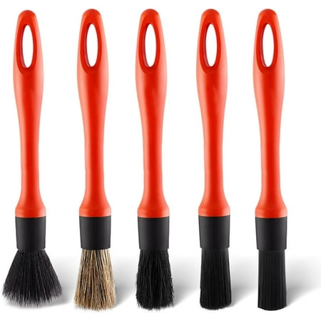 5 Different Sizes Detailing Brush Set, Vehicles Wheels Engine Interior Wide Application Car Cleaning Brushes, Car Interior Cleaning Kit for Cleaning Car Interior Exterior 5pcs