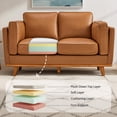 thumbnail image 6 of MCombo 64.8'' Napa Leather Loveseat Sofa Couch for Living Room, Office, Vintage Italian Leather, Cognac Tan, 6 of 10