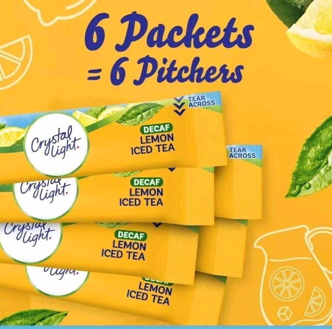 4 Crystal Light Decaf Lemon Iced Tea Sugar Free Drink Mix 24 Ct Pitcher Packets