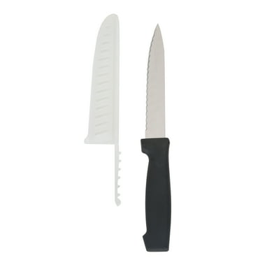 Mainstays 5" Stainless Steel Utility Knife with Black Plastic Handle