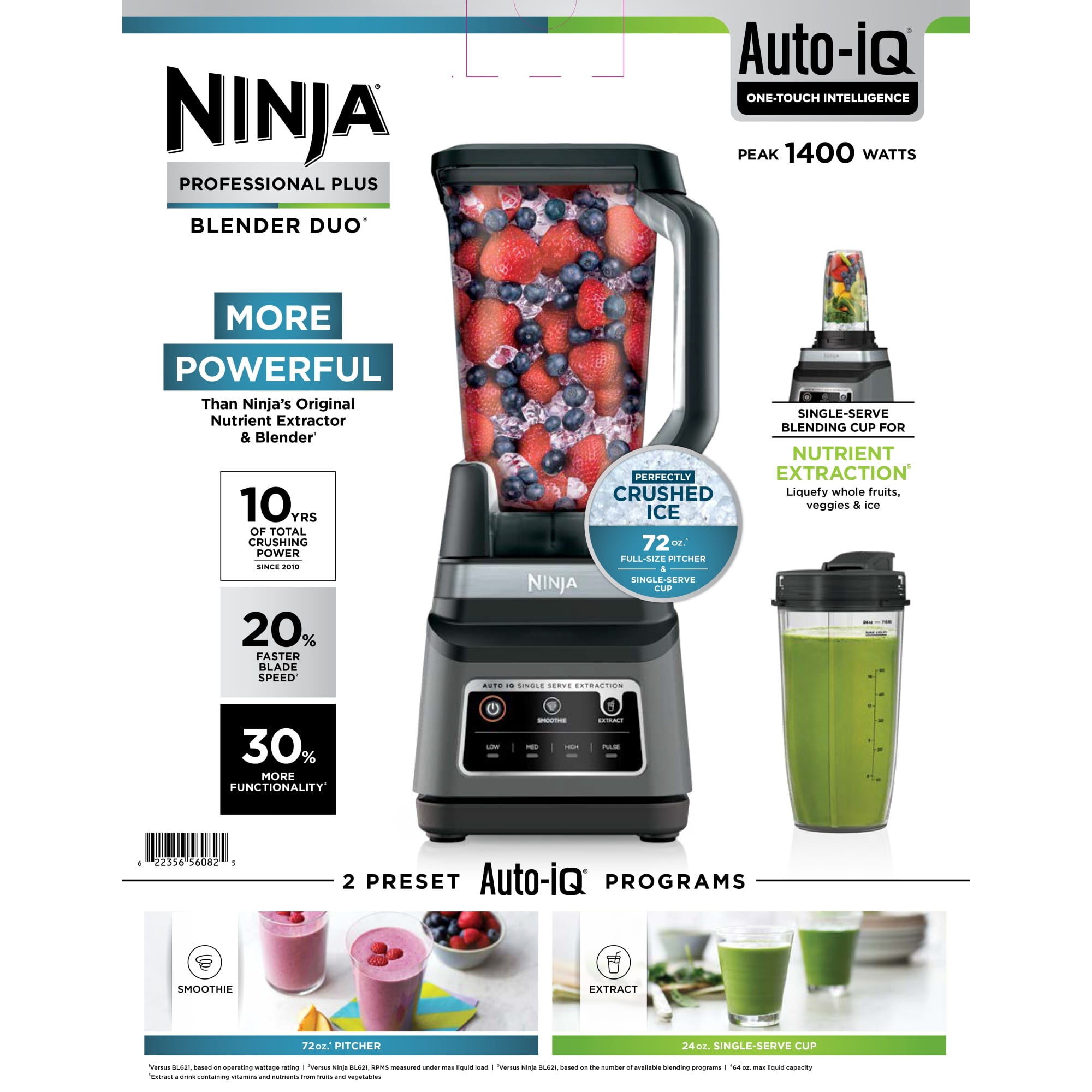 Ninja Professional Plus Blender DUO with Auto-iQ, 1400 Watts