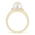 thumbnail image 2 of ANGARA Freshwater Cultured Pearl Overlapping Halo Ring in 14K Yellow Gold for Women | June Birthstone, Birthday, Anniversary, Jewelry Gift for Women | Pearl Ring, 2 of 8