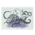 thumbnail image 1 of Octopus Cutting Board, Line Art Drawing Style Marine Creature with Ornaments, Decorative Tempered Glass Cutting and Serving Board, Large Size, Lavender Black and White, by Ambesonne, 1 of 1