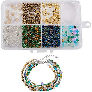 1 Box DIY 4 Strand Chakra Gemstone Beaded Wrap Bangle Bracelet Making Kit  2.56inch(65mm) Jewelry Craft Supplies for Beginners 
