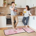 thumbnail image 7 of Marble Pink Kitchen Rugs Set of 2 Non Slip Floor Foam Mat Cushioned Soft Waterproof Carpet Runner for Dining Room Laundry, 7 of 7