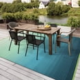 thumbnail image 3 of SUNDEREY Outdoor Rug 8'x10', Waterproof Reversible Plastic Straw Mat for Patio, RV & Camping - Lightweight All-Weather Carpet for Porch, Backyard & Deck, Teal, 3 of 9