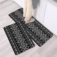 thumbnail image 5 of Black Boho Geometric Kitchen Rugs & Mats 2 Pieces,Black & White Boho Bathroom Rug,Non Slip Cushioned Mat Runner Rug Doormat for Boho Kitchen,Sink,Laundry,Bathroom,Home Decor,17x30+17x47inch, 5 of 6