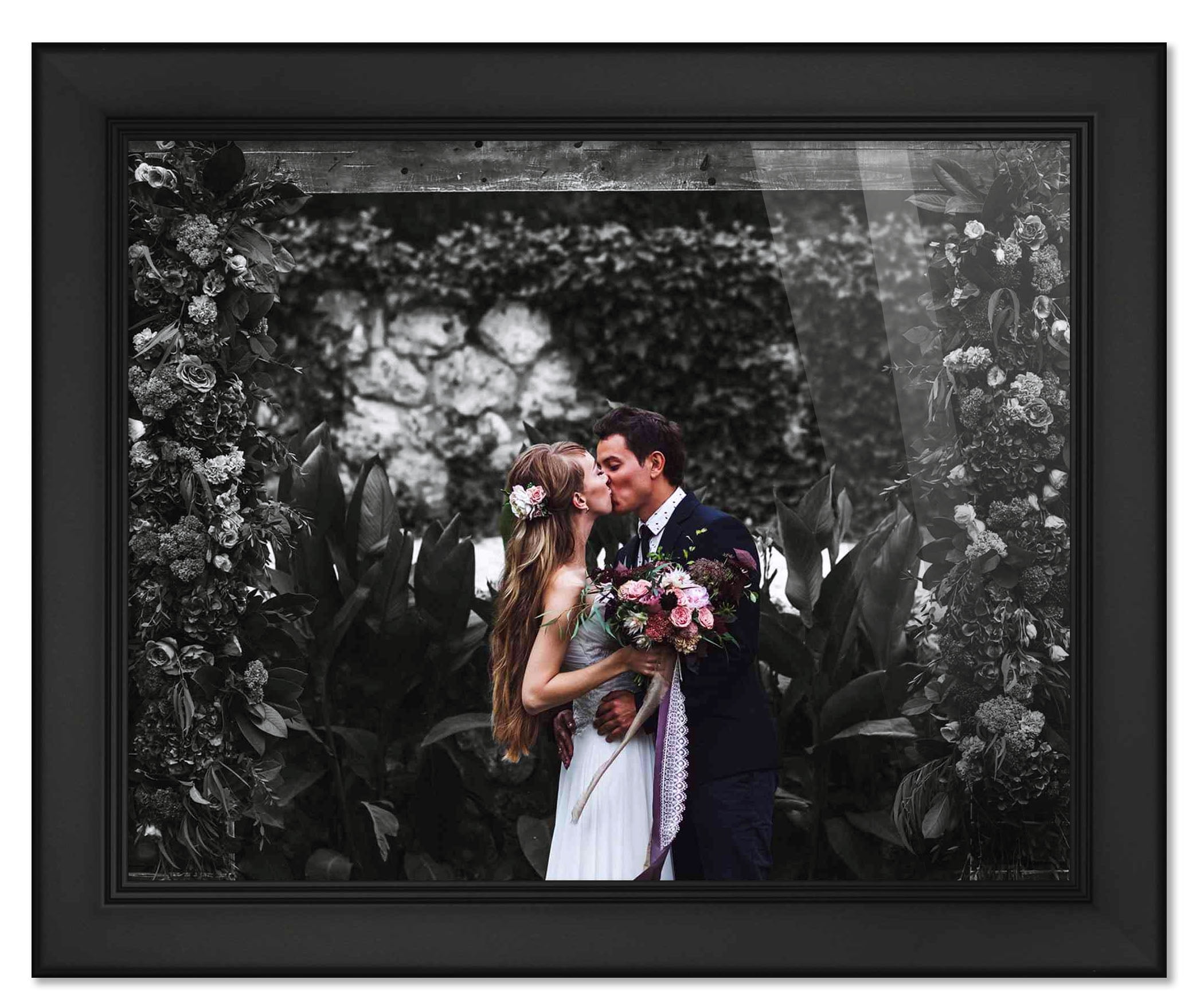 Details about   21x21 Black Wood Picture Frame With Acrylic Front and Foam Board Backing 