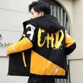 thumbnail image 2 of Abrigo acolchado con capucha para hombre, chaquetas de plumón para hombre, parkas con relleno de letras, ropa barata, promoción de invierno, ropa para exteriores fría, novedades, 2 of 5