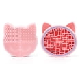 thumbnail image 2 of 2 in 1 Makeup Brush Cleaning Mat with Brush Drying Holder, Silicone Cat Shaped Brush Cleaner Pad include Cosmetic Brush Organizer Rack, Portable Washing Tool for Makeup, 2 of 9