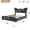 Black, variant on Anykoon Full Size PU Leather Platform Bed Frame, Butterfly Shaped Headboard & Footboard with Gold Metal Decoration, Sturdy Solid Wood Bed, No Box Spring Needed, Black