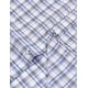 thumbnail image 4 of Camisa JEMITOP para hombre, manga larga, corte ajustado, a cuadros, color blanco y azul marino S, 4 of 6