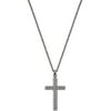 Handset Austrian Crystal Black Rhodium-Plated Two-Row Cross Necklace