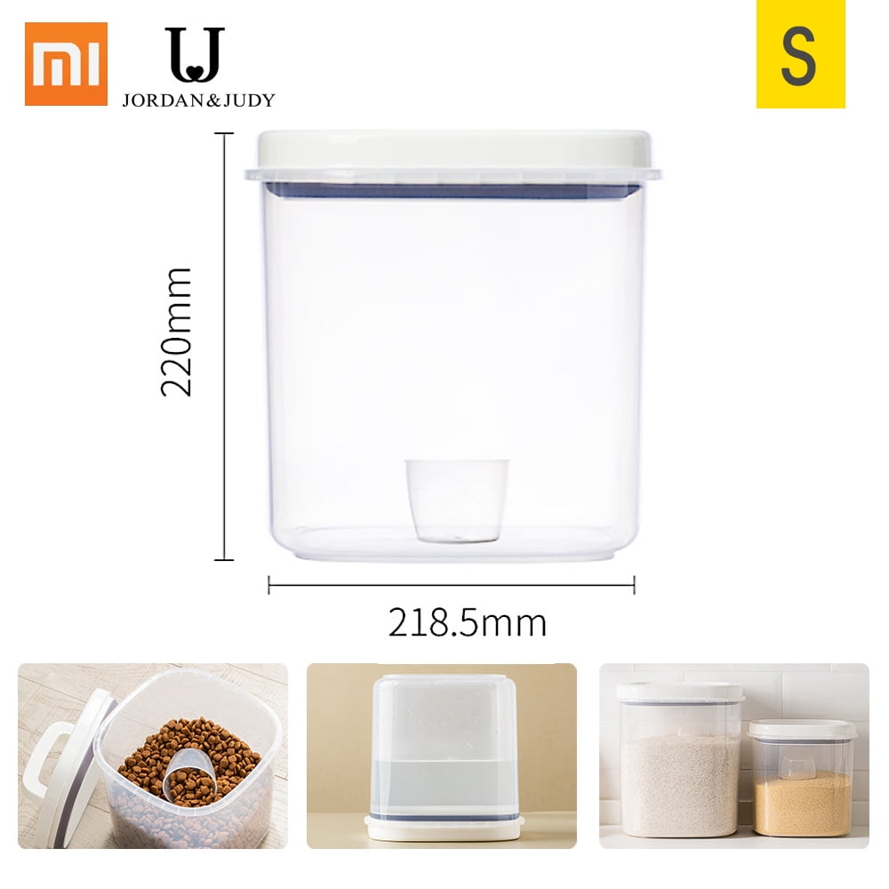 Jordan Judy Food Storage Box Grain Rice Sealed Barrel Moisture Cat Dog Food Storage Snap On Handle Storage Box Walmart Com