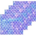 thumbnail image 2 of Coolnut 12x12Inx6 Sets) Reusable Soft Face Towel, Kitchen Hand Towel Bathroom Absorbent Towel, Gym Hotel Spa-Pretty Mermaid Scales Washcloth Gift, 2 of 7