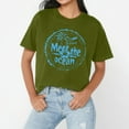 thumbnail image 3 of NAMTYQX Plus Size Summer Tops Cool Stretchy Plus Size mit Print Round Neck Graphic Cute Loose Fit Short Sleeve Tops for Women 2025 Army Green Size XL, 3 of 5