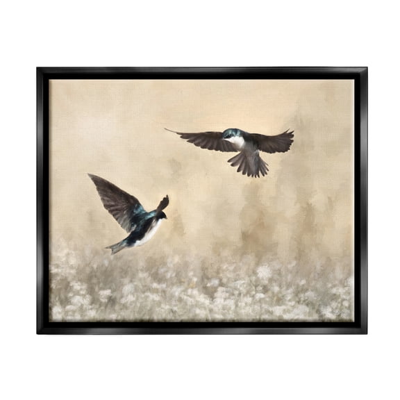 Stupell Two Birds Flying Nature Wildlife Animals & Insects Photography Black Floater Framed Art Print Wall Art